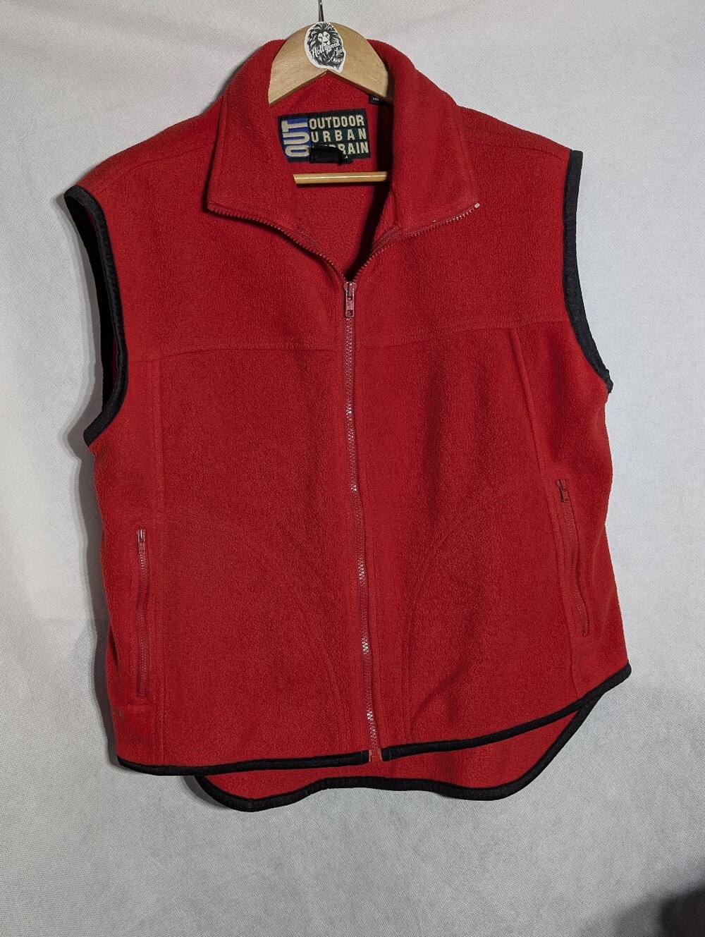 Outdoor Urban Terrain Red Fleece Vest Men’s Large Vintage Champs Sports